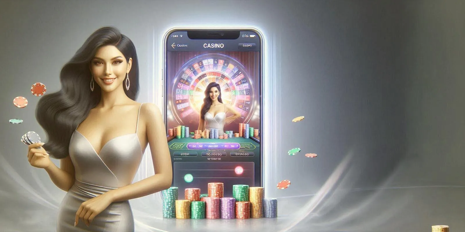 Slot Hall Player in Casino