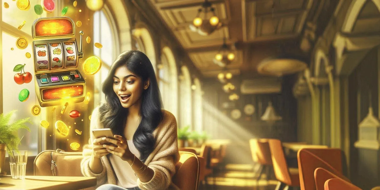 Casino App Promo with Woman